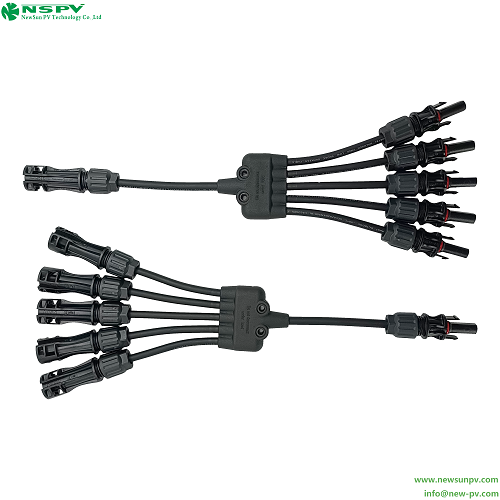 TUV Certified 5 To 1 Solar Y Connectors Parallel Solar Panels Connector 1500V IP68 Waterproof Solar Wiring Harness