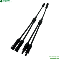 Solar Wiring Waterproof 2 To 1 Solar Panel Parallel Connectors Photovoltaic Wiring Harness
