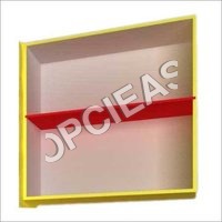 Hostel Wooden Storage Rack - Engineered Wood, Yellow Frame With Red Shelf, Glossy Finish | Modern Flat Design, No Assembly Required