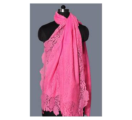 Pink Wool Valentino Lace Stole