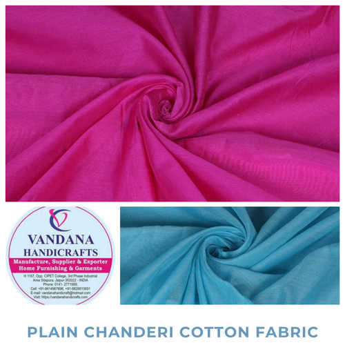 Multi Color Plain Chanderi Cotton Fabric
