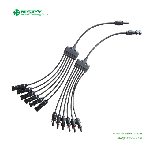 NSPV Solar Panel Parallel Connectors 6 To 1 Type Y Connector Solar Wiring Harness PV Cable Harness