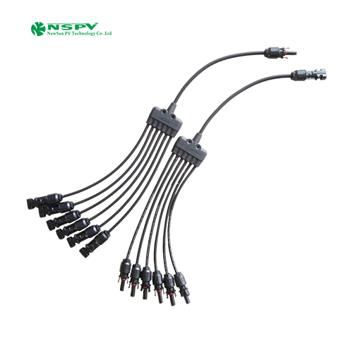 Nspv Solar Panel Parallel Connectors 6 To 1 Type Y Connector Solar Wiring Harness Pv Cable Harness - Color: Black