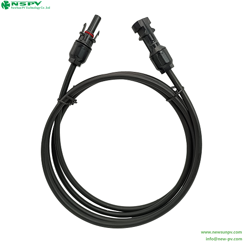 Black 1000Vdc Jumper Wire Solar Panel Extension Cable With Solar Connector