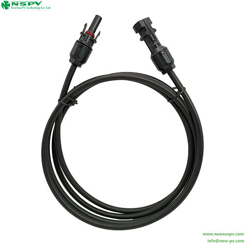 Black 1000Vdc Solar Jumper Solar Panel Extension Cable With Pv Connectors