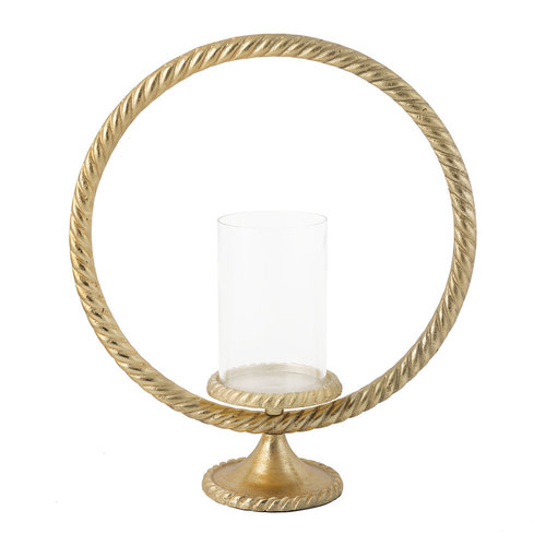 Brass Ring Candle Holder With Glass Stand