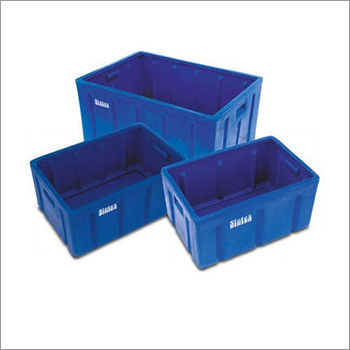 Industrial Plastic Crate - Premium Quality Plastic, 4-Way Entry, Blue Color | Lightweight, High Strength, Safe for Groceries, Fruits, and Vegetables