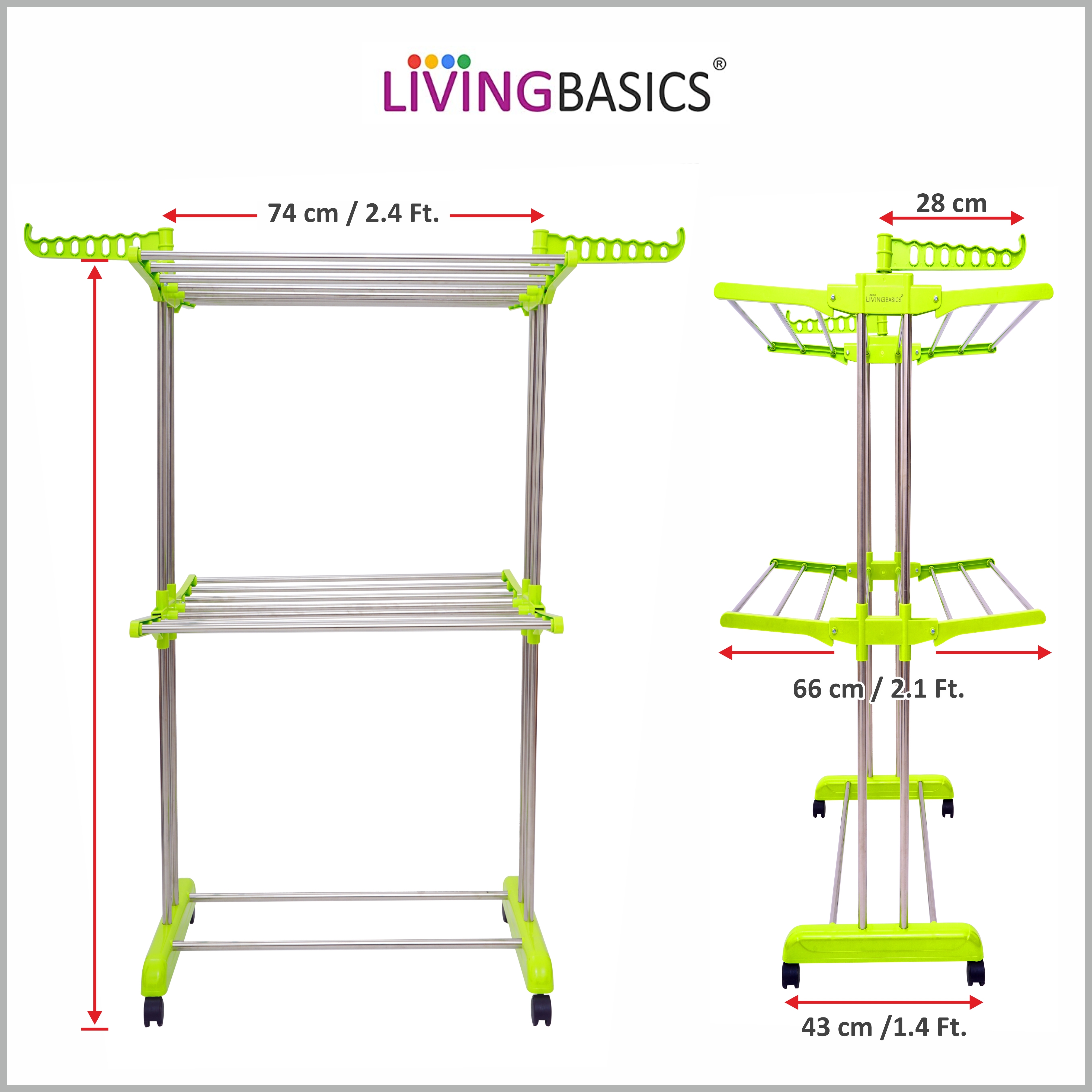 SS Floor Clothes Drying Rack (2 Tier)