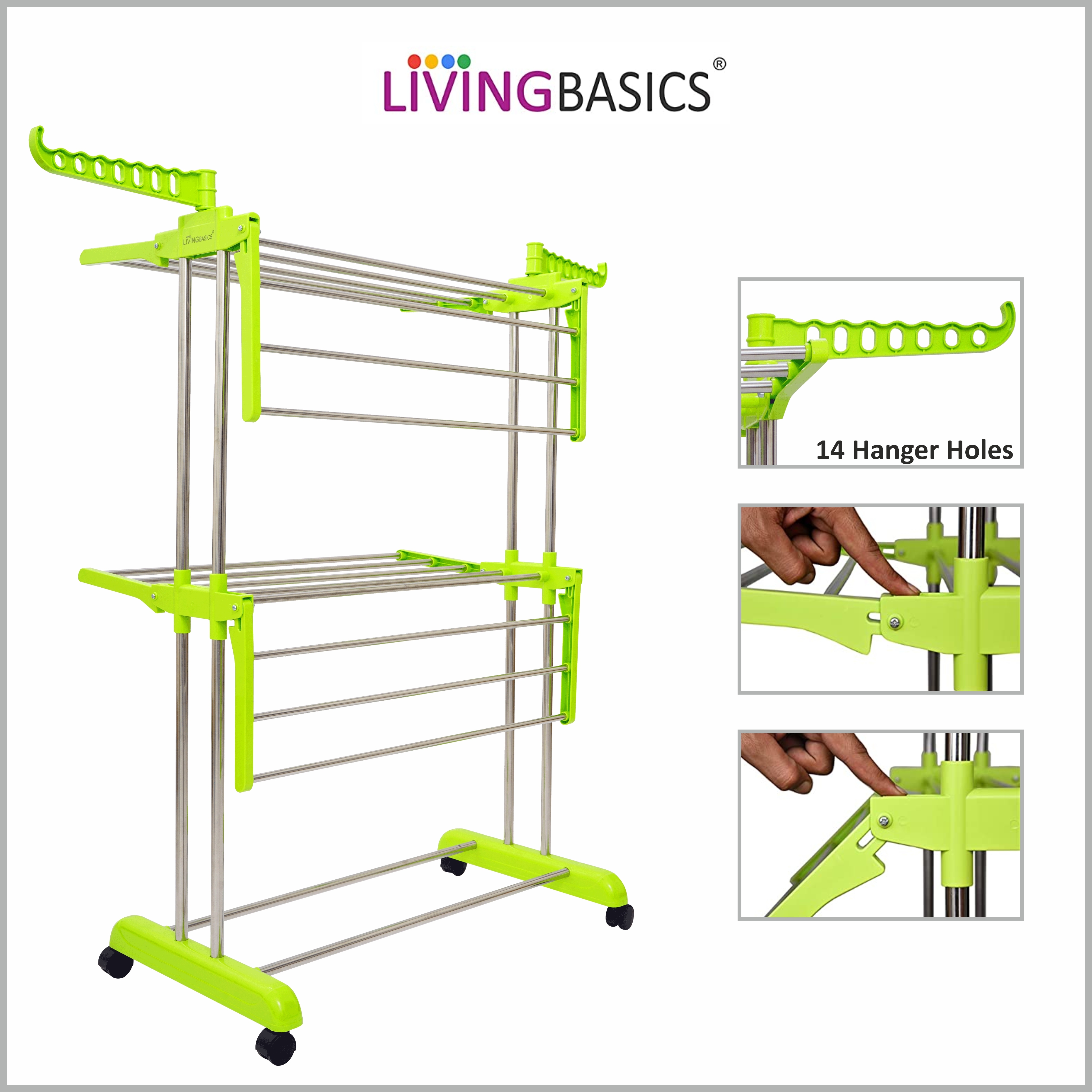 SS Floor Clothes Drying Rack (2 Tier)