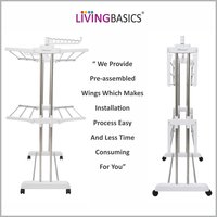 Floor Stainless Steel Cloth Drying Stand (2Layer)