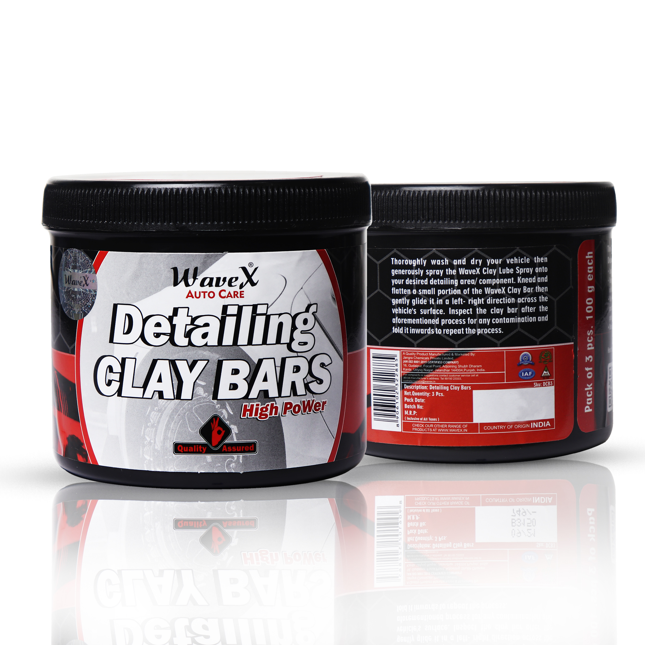 WaveX Clay Bar (100g x 3)-Premium Car Detailing Clay Fallout Removes Environmental Deposits- No Scratches No Swirls Guaranteed