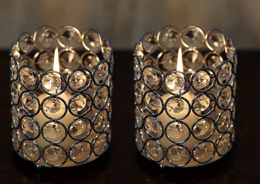 Brass Basket and Heart Candle Holder