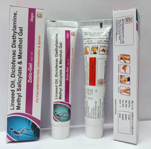 Diclofenac 1 Methyl Salicylate 10 Linseed Oil 3 Menthol 5 Benzylalcohal 1 Gel
