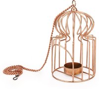 Brass Hanging Tea Light Red Candle Holder