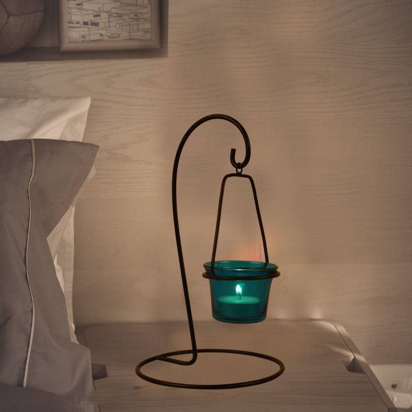 Brass Hanging Tea Light Red Candle Holder