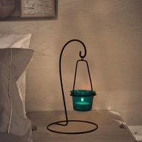 Brass Hanging Tea Light Red Candle Holder