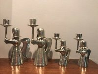 Brass Silver Angel Candle Holder - Handcrafted Brass, Single Candle Capacity, Elegant Angel Design With Polished Finish, Vibrant Colors & Unique Decorative Item