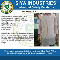 Non Woven Fabric Disposable Apron - Large Size, White Color | Lightweight, Smooth & Skin-friendly For Food Handling, Bakeries & Hair Styling