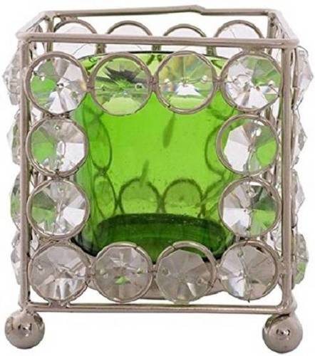 Diamond Green Tea Light Candle Holder