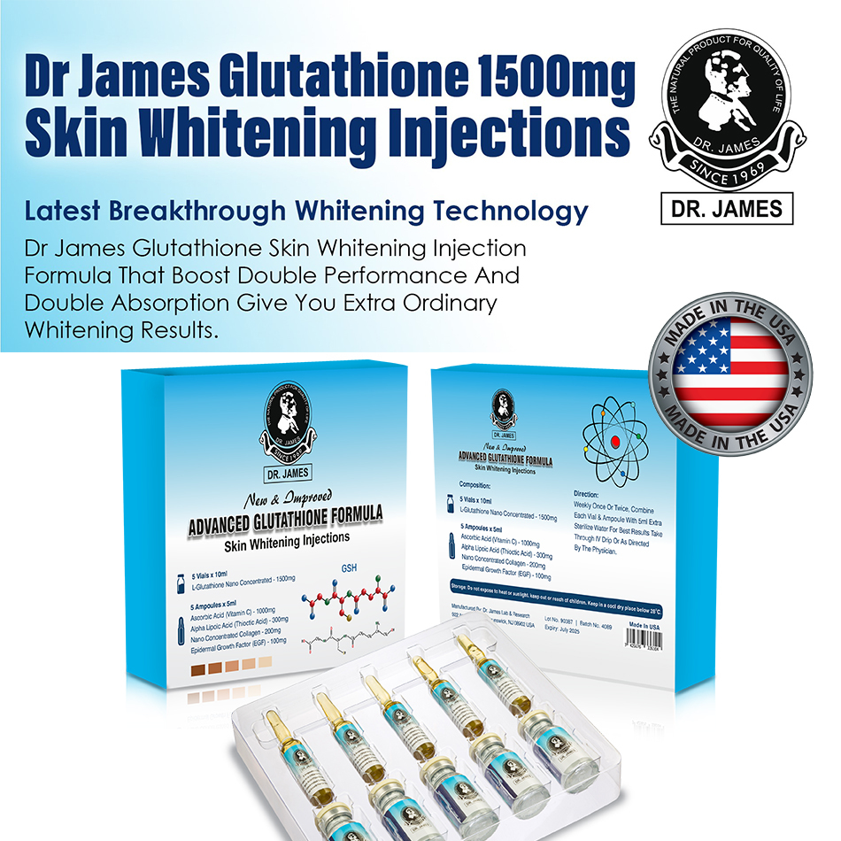 Dr James Glutathione 1500mg Skin Whitening Injections