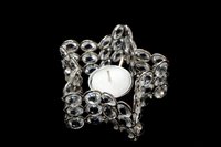 Brass Hanging Diamond and Crystal Candle Holder