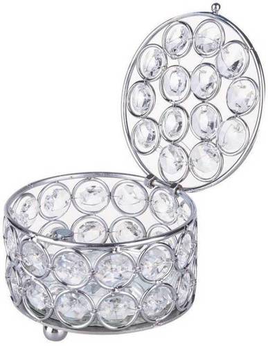Metal Candle Holder With Glass Beads By BRASSWORLD INDIA