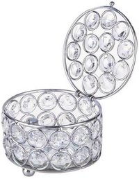 Metal Candle Holder With Glass Beads