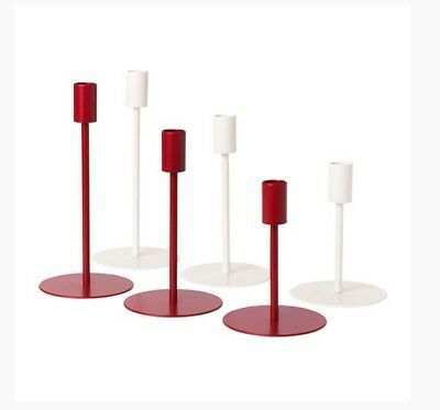 Red and White Metal Taper Candle Holder