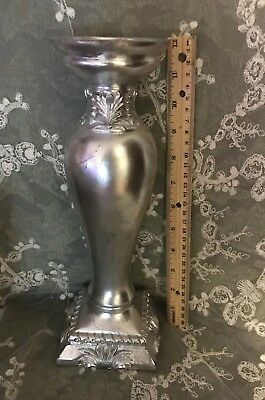 Silver Antique Pillar Candle Holder
