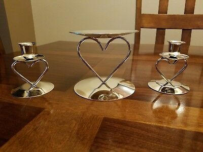 Brass Middle Heart Taper Candle Holder