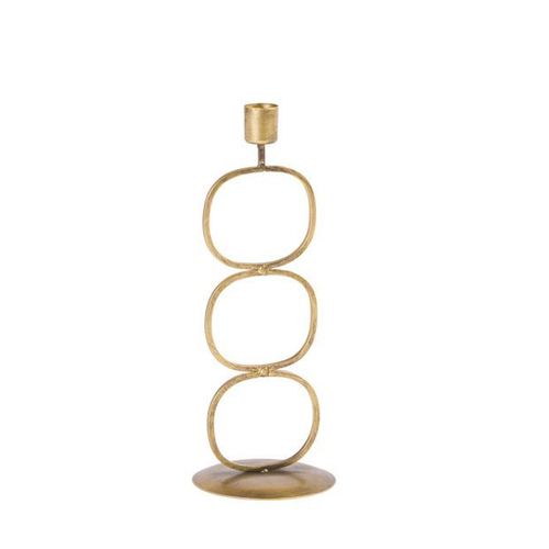 Brass Three Ring Candle Holder