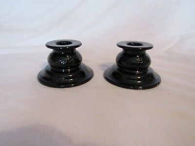 Brass Black Shining Taper Candle Holder Pair of Two