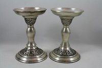 Brass Taper Engraved Ceramic Candle Holder