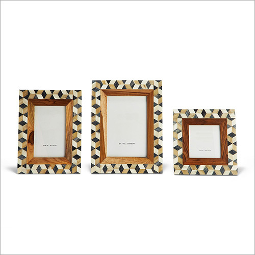 Multi Color Bone And Wood Inlay Picture Frame