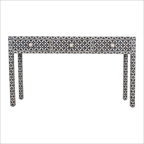 Bone Inlay Floral Console Table