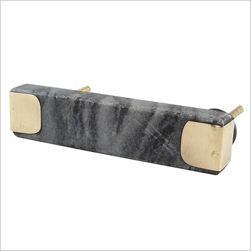 Rectangular Marble And Gold Brass Drawer Pull