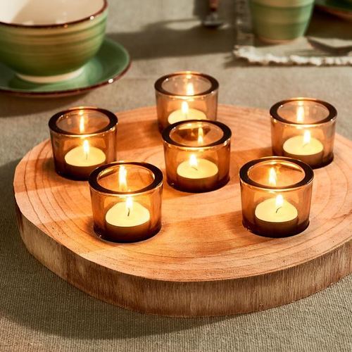 New Wooden Tea Light Candle Holder for Home Decor