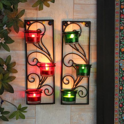 Metal Wall T Light Holders By NOBLE INDIAN EXPORTS