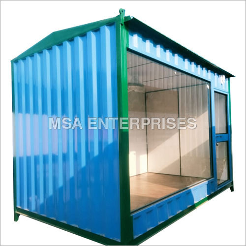 Portable Office Cabin - Steel and MS Material, Blue and Green Color - Versatile Office Use with Durable Wall and Roof Structure