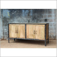 4 door wood metal sideboard