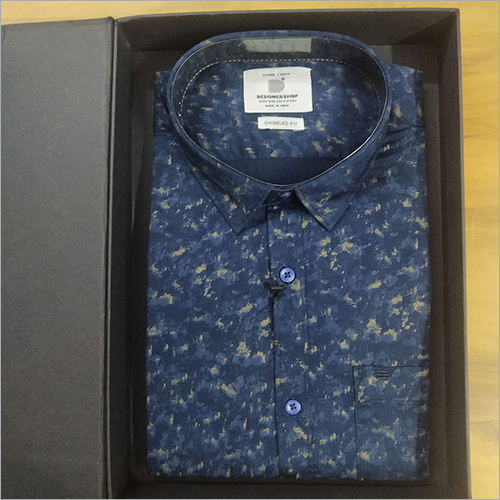 Twill Navy Print Casual Shirt