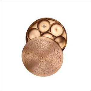 Round Copper Masala Box