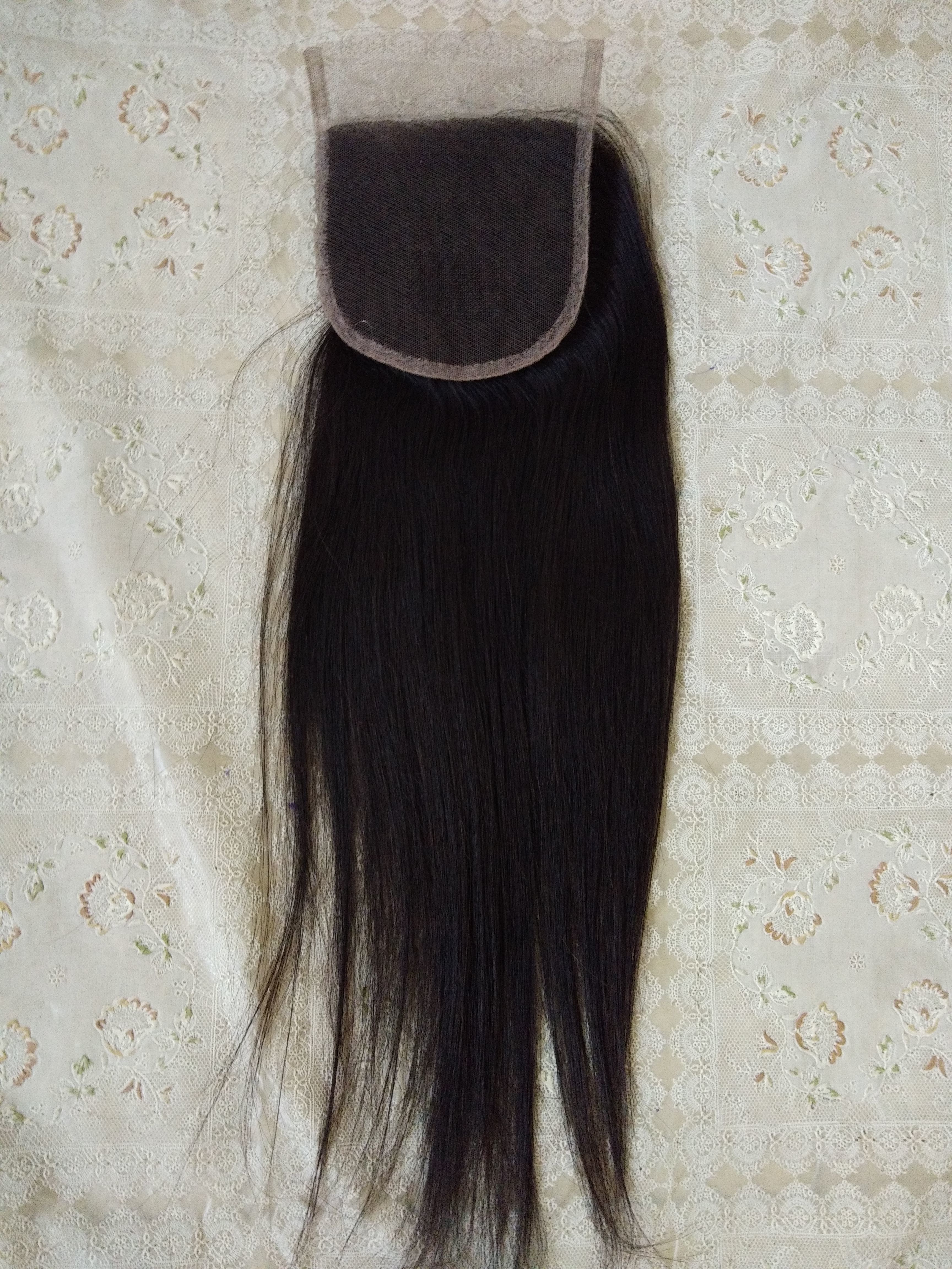 Indian Natural Straight Hair and swiss lace transparent closure 4x4
