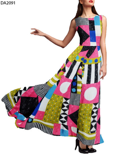 Colorful Geomatric Design Digital Prints on Khadi Reyon Fabric
