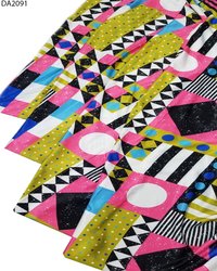 Colorful Geomatric Design Digital Prints on Khadi Reyon Fabric