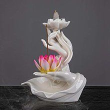 2 Hands White Smoke Fountain / Incense Burner 014 Size: 9 Inches