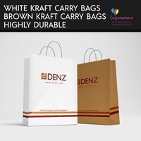 White Kraft Paper Carry Bags