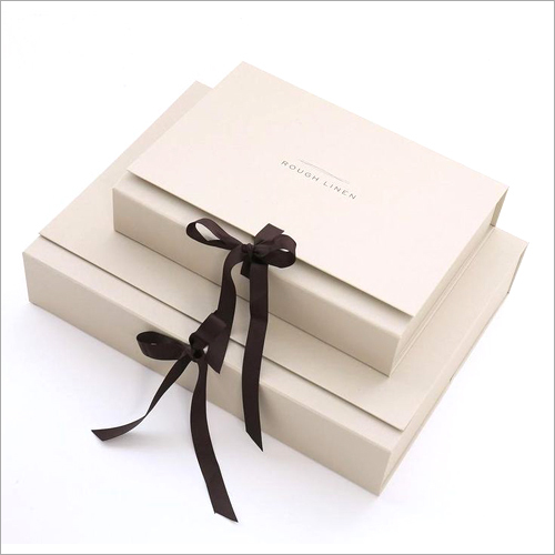 White Ribbon Designer Rigid Packaging Box
