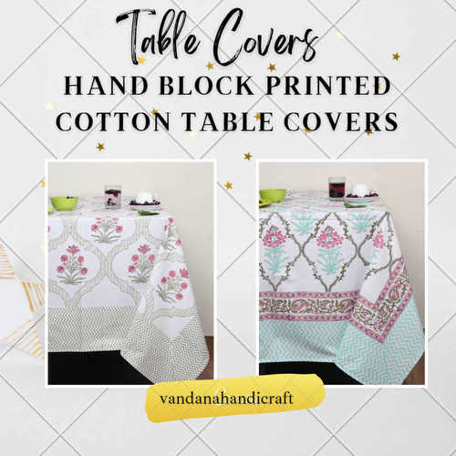 Hand Block Printed Cotton Table Covers