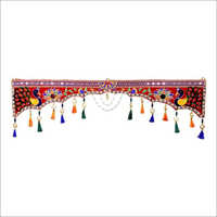 Fancy Door Hanging - Polyester Fabric, 42 Inches Height | Easy To Clean, Festive Decoration With Artificial Flowers For Traditional Appeal